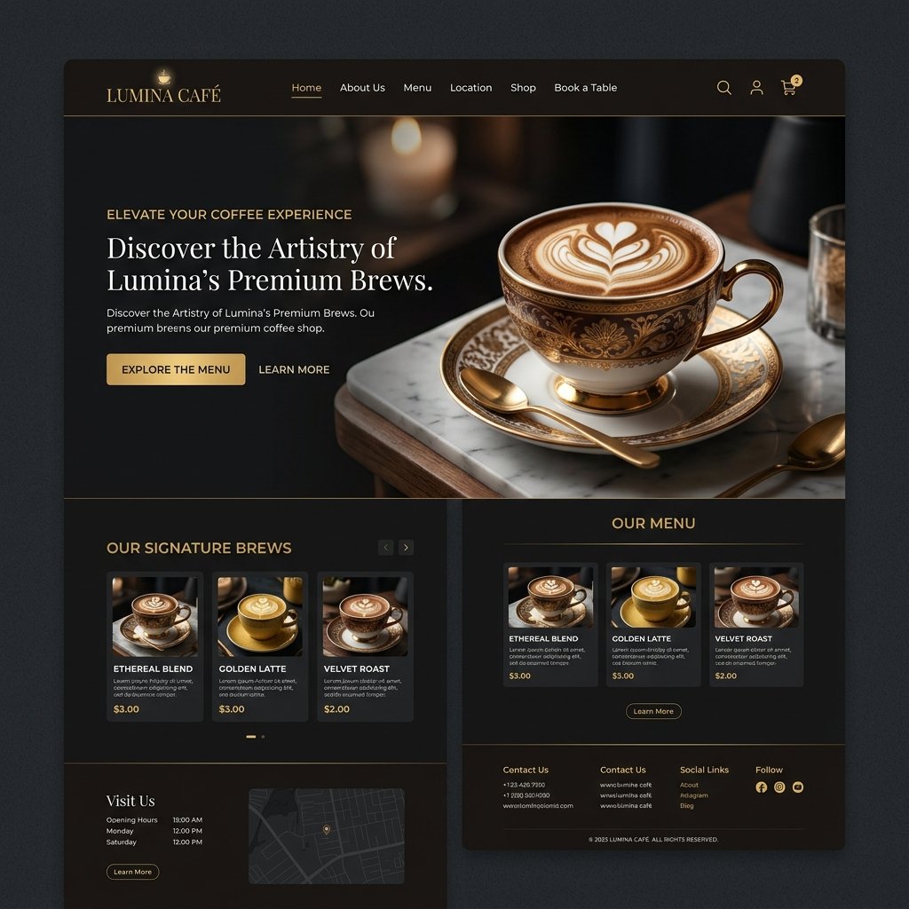 Lumina Café - Création site web restaurant Maroc, site vitrine développé par OIS agence web Morocco