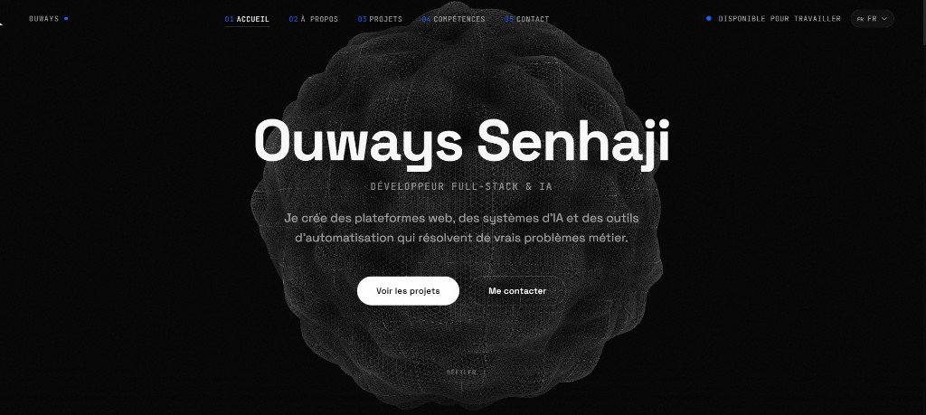 Création portfolio Maroc - Ouways site web professionnel section 2, web design Morocco par OIS agence digitale