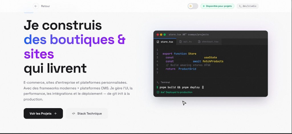 Création portfolio Maroc - Ouways site web professionnel section 6, web design Morocco par OIS agence digitale